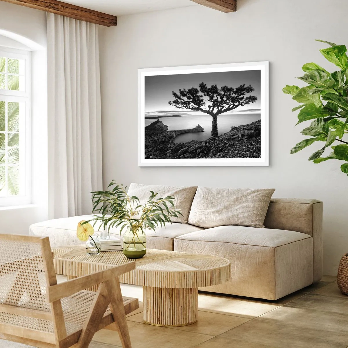 Plagát v bielom ráme - Pokoj až k horizontu - 50x40 cm