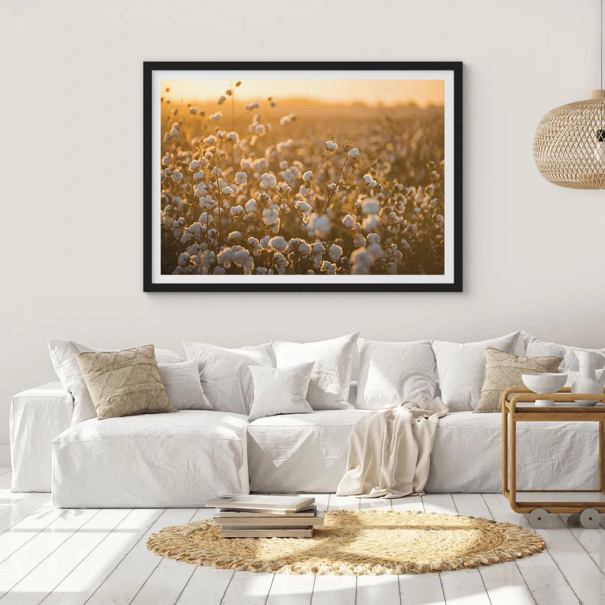 Plagát v čiernom ráme - Chlpaté pole - 70x50 cm