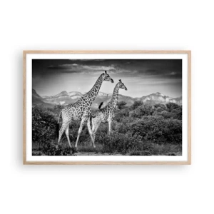 Plagát v ráme zo svetlého duba - Vyššie kruhy v Afrike - 91x61 cm