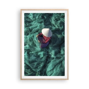 Plagát v ráme zo svetlého duba - V mori sietí - 61x91 cm