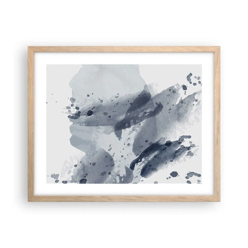 Plagát v ráme zo svetlého duba - Štúdia o povahe vody - 50x40 cm