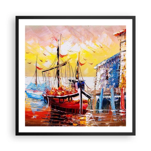 Plagát v čiernom ráme - Šťastný návrat - 60x60 cm