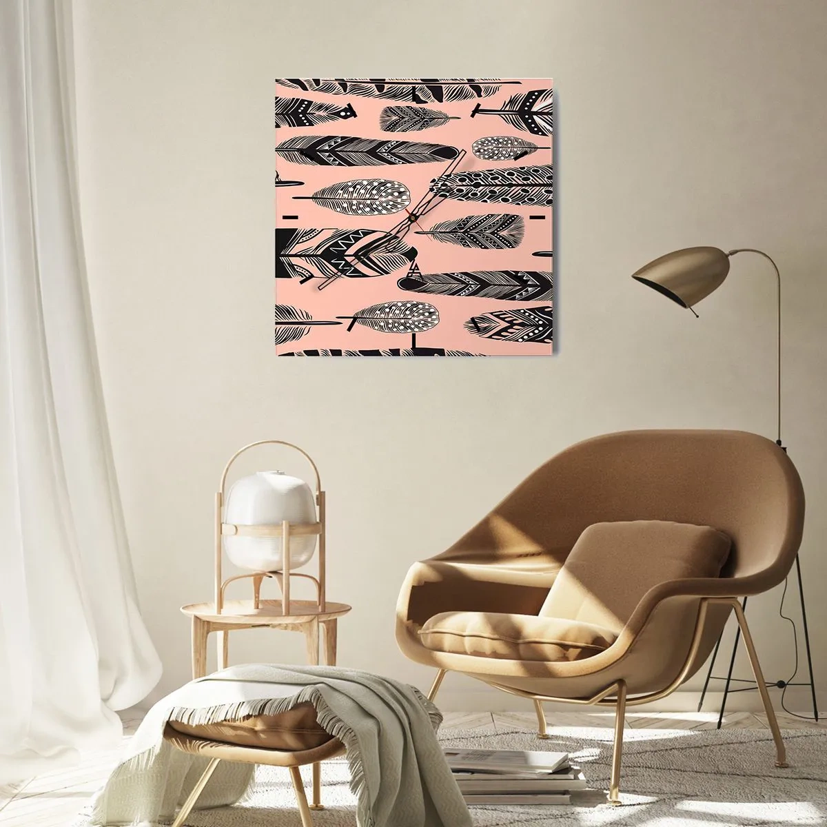 Nástenné hodiny - Indiánska kolekcia - 40x40 cm