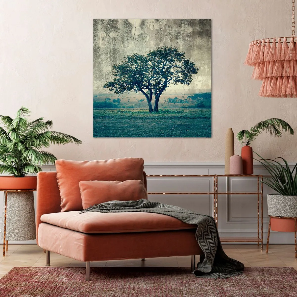 Obraz na plátne - Jabloň na modrom poli? - 60x60 cm