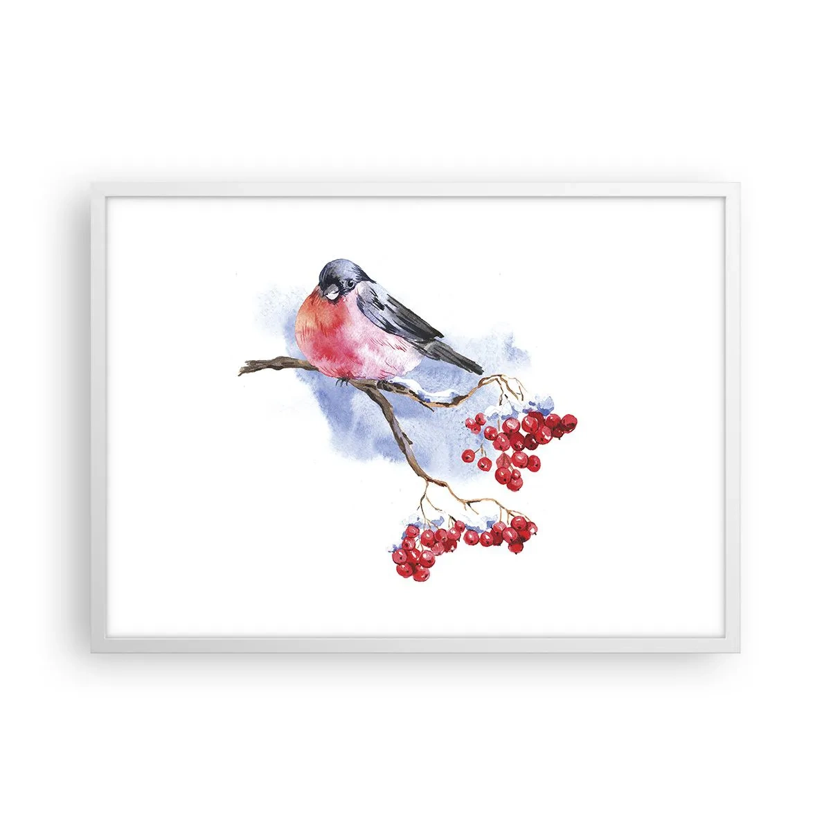 Plagát v bielom ráme - Farebná zima - 70x50 cm