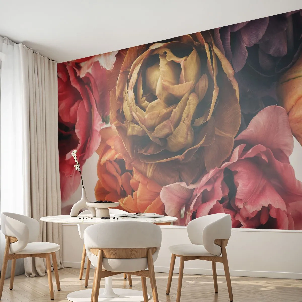 Fototapeta Premium Canvas - Oslava života - Kytica kvetov, Kvety, Pivonka - 200x140 cm