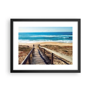 Plagát v čiernom ráme - Bež! - 40x30 cm