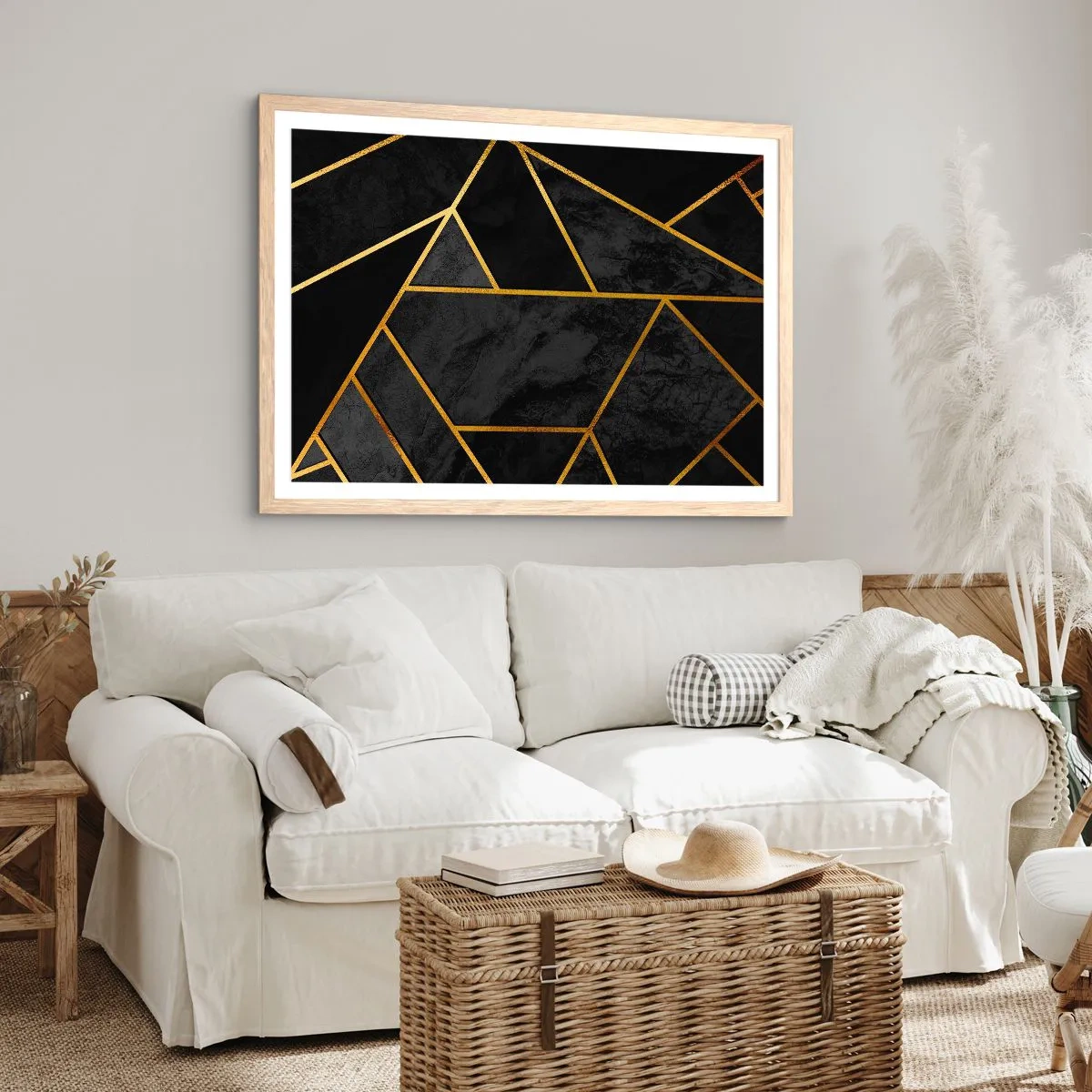 Plagát v ráme zo svetlého duba - Temnota a svetlo - 91x61 cm