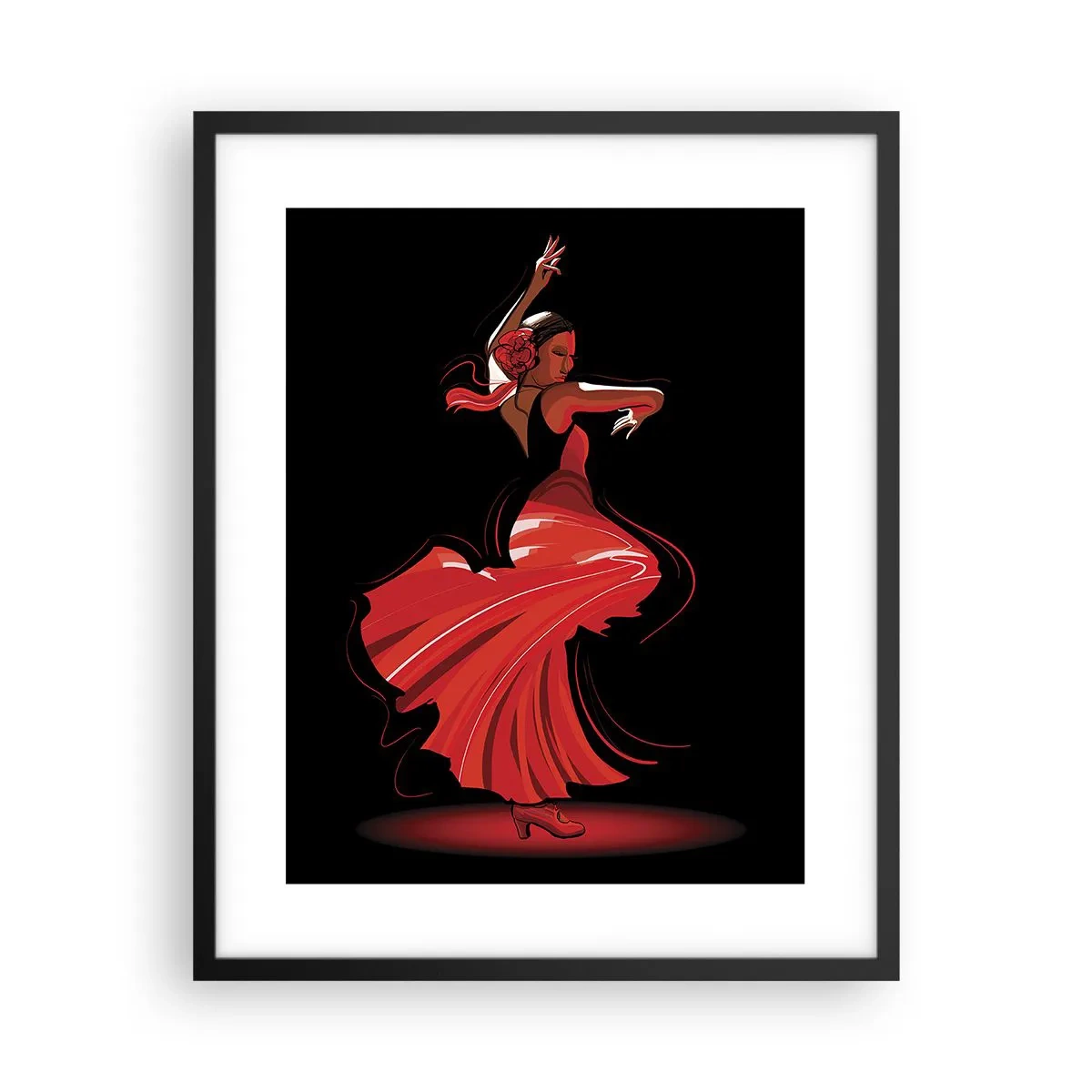 Plagát v čiernom ráme - Horúca duša flamenco - 40x50 cm