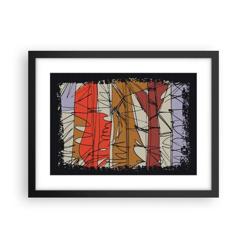 Plagát v čiernom ráme - Spontánna kompozícia - 40x30 cm