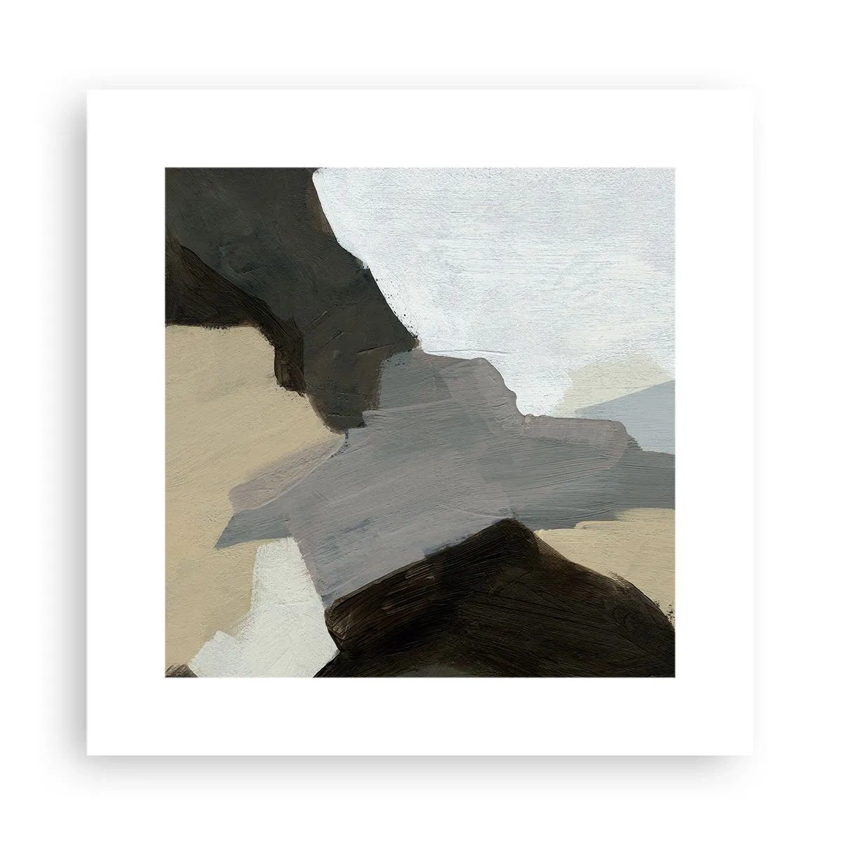 Plagát - Abstrakcia: križovatka šedej - 30x30 cm