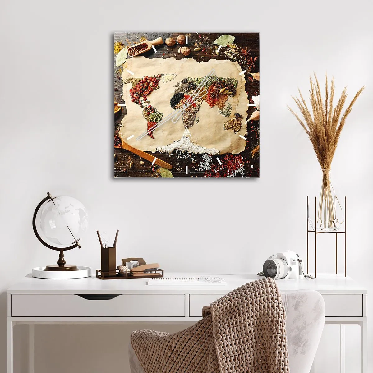 Nástenné hodiny - Všetky chute sveta - 40x40 cm