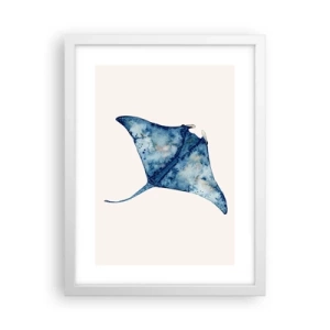 Plagát v bielom ráme - Modrý život - 30x40 cm