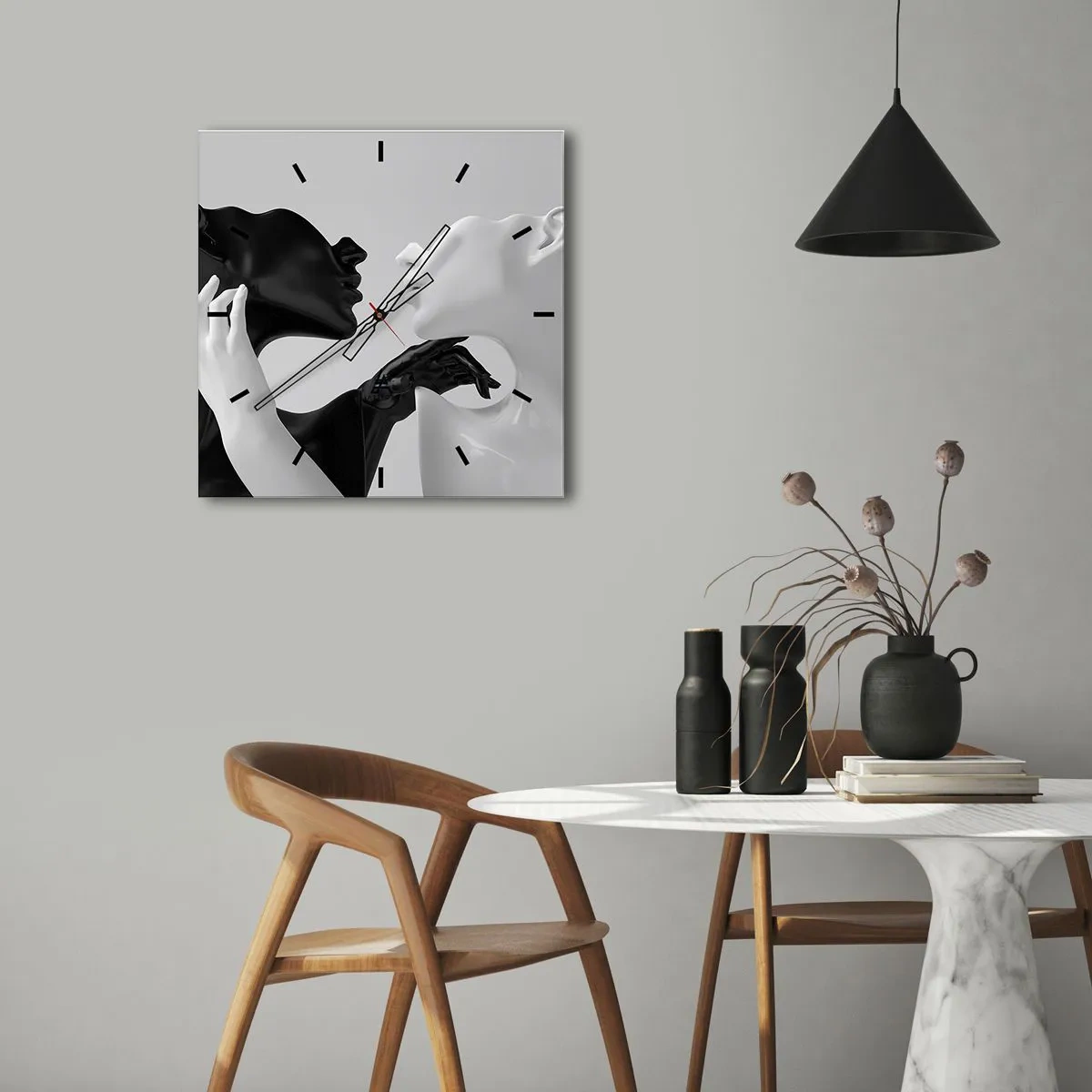 Nástenné hodiny - Príťažlivosť – túžba - 30x30 cm