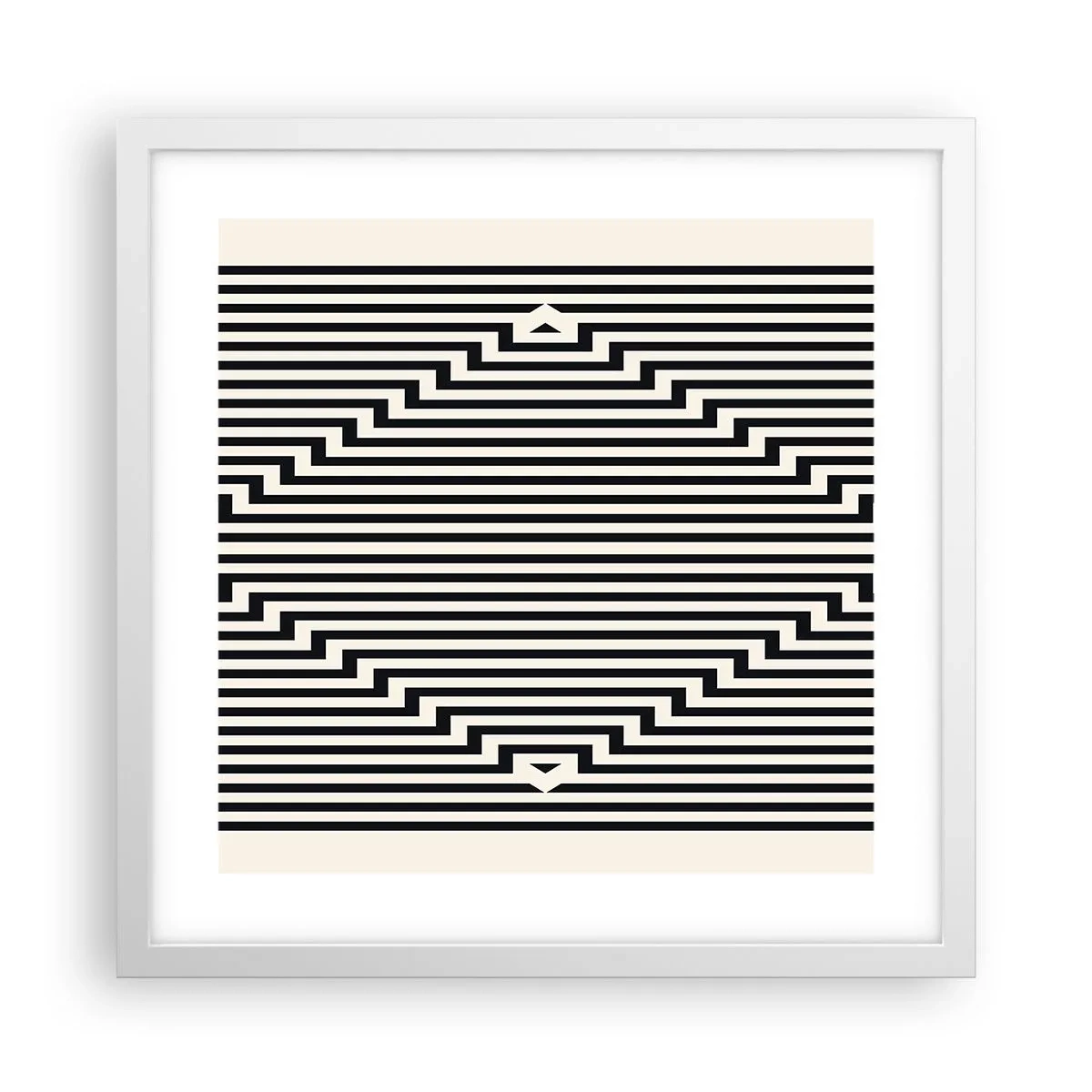 Plagát v bielom ráme - Geometrická ilúzia - 40x40 cm