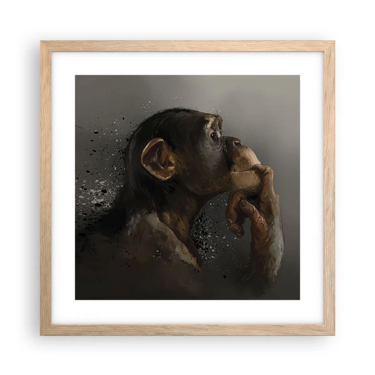 Plagát v ráme zo svetlého duba - Určite mysliteľ - 40x40 cm