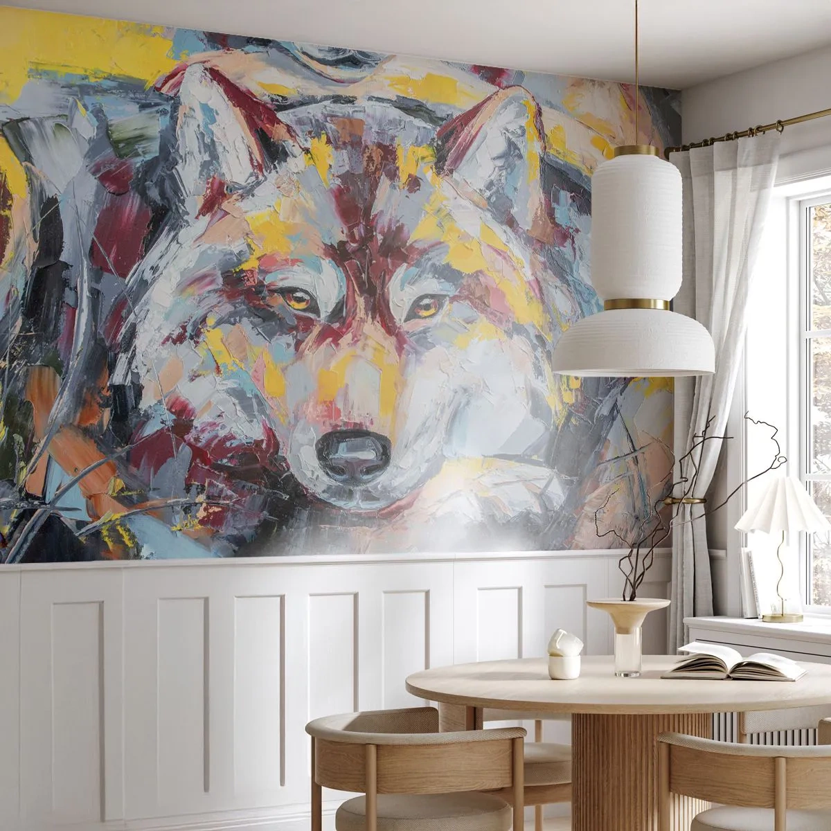 Samolepiaca Fototapeta Deluxe Sticker - Pokoj medzi blízkymi - Abstrakcia, Wolf, Maľovanie - 250x175 cm