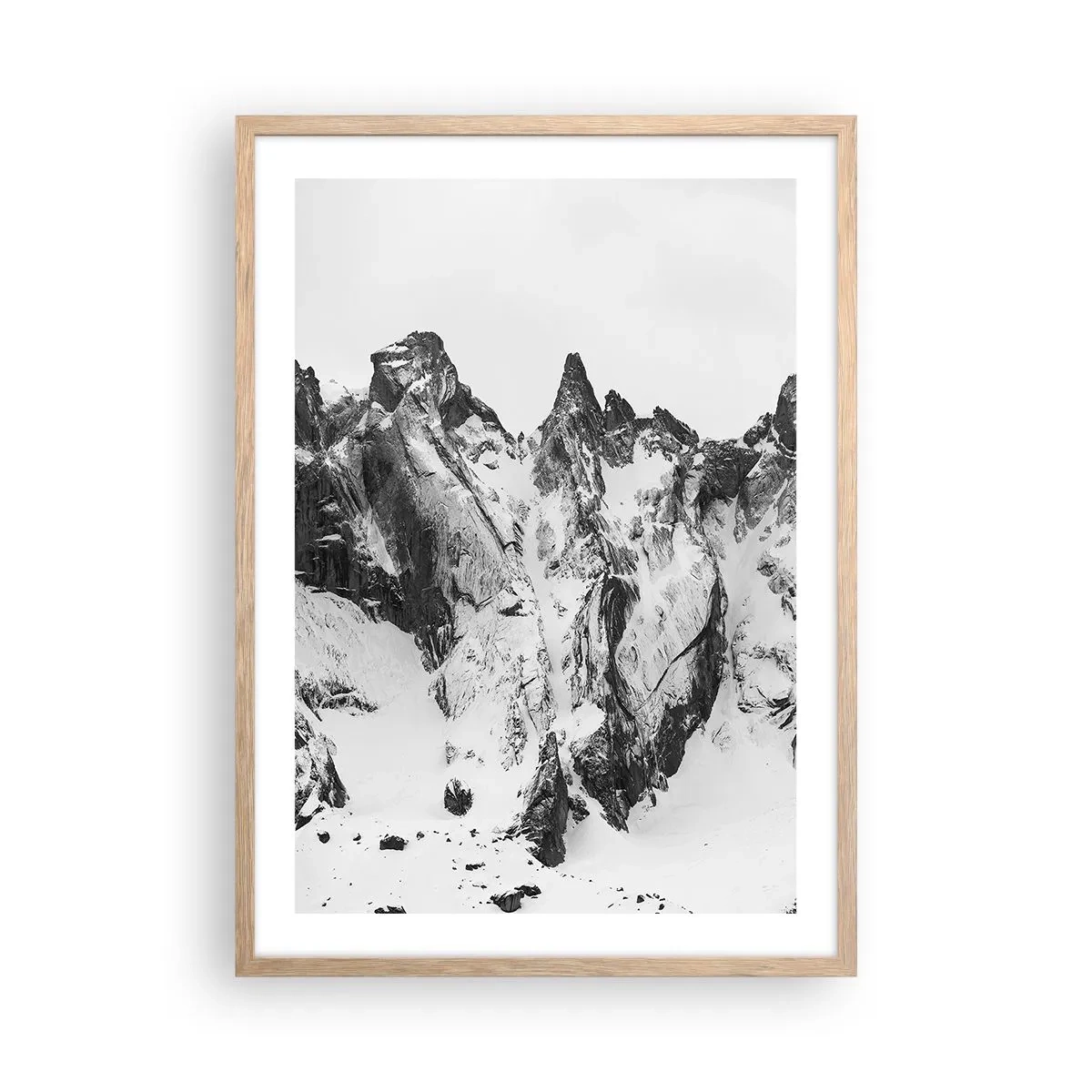 Plagát v ráme zo svetlého duba - Hrozivý žulový hrebeň - 50x70 cm