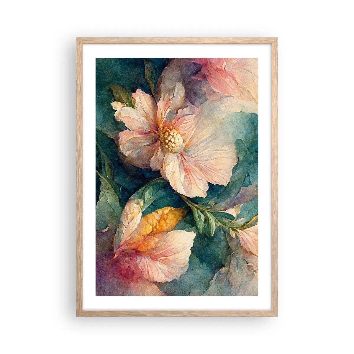 Plagát v ráme zo svetlého duba - Číra subtílnosť - 50x70 cm