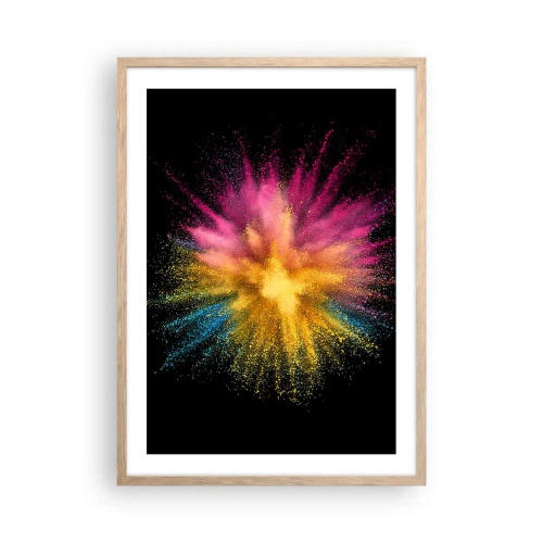 Plagát v ráme zo svetlého duba - Zrodenie farieb - 50x70 cm