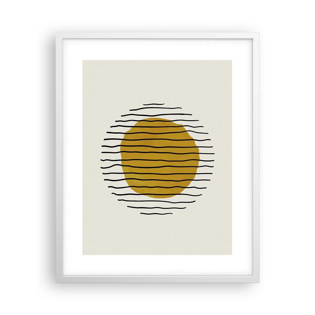 Plagát v bielom ráme - Abstrakcia kmitajúca žiarom - 40x50 cm