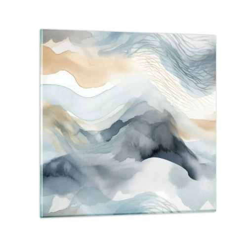 Obraz na skle - Abstrakcia snehu a hmly - 70x70 cm
