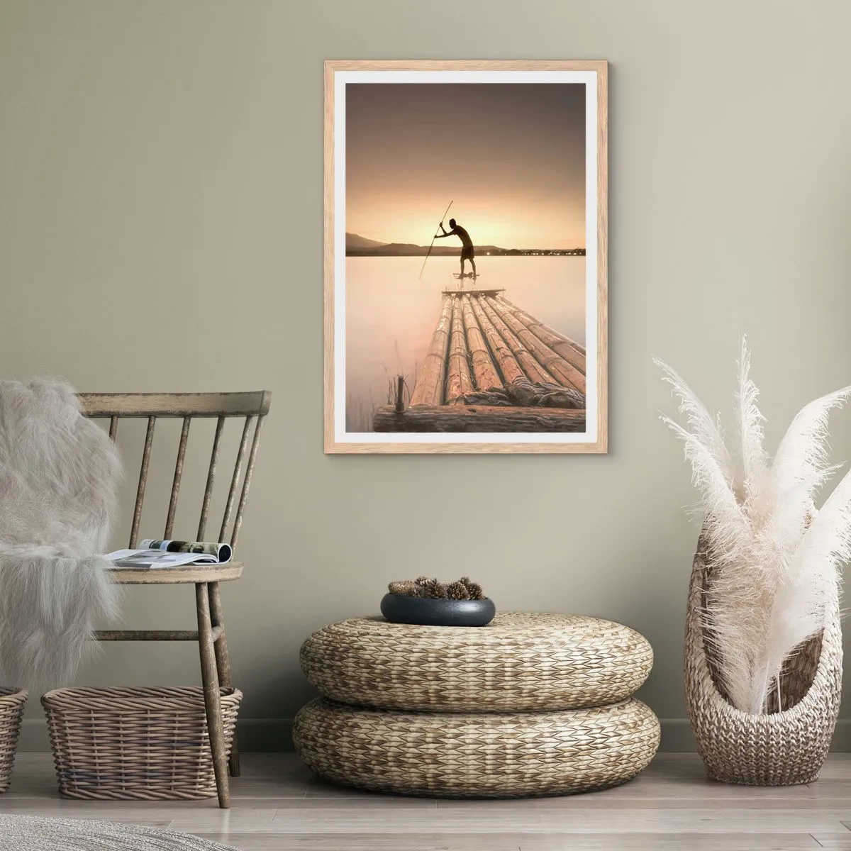 Plagát v ráme zo svetlého duba - Pred odpočinkom - 50x70 cm