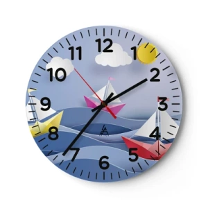 Nástenné hodiny - Ach, ako je príjemné hojdať sa na vlnách - 30x30 cm