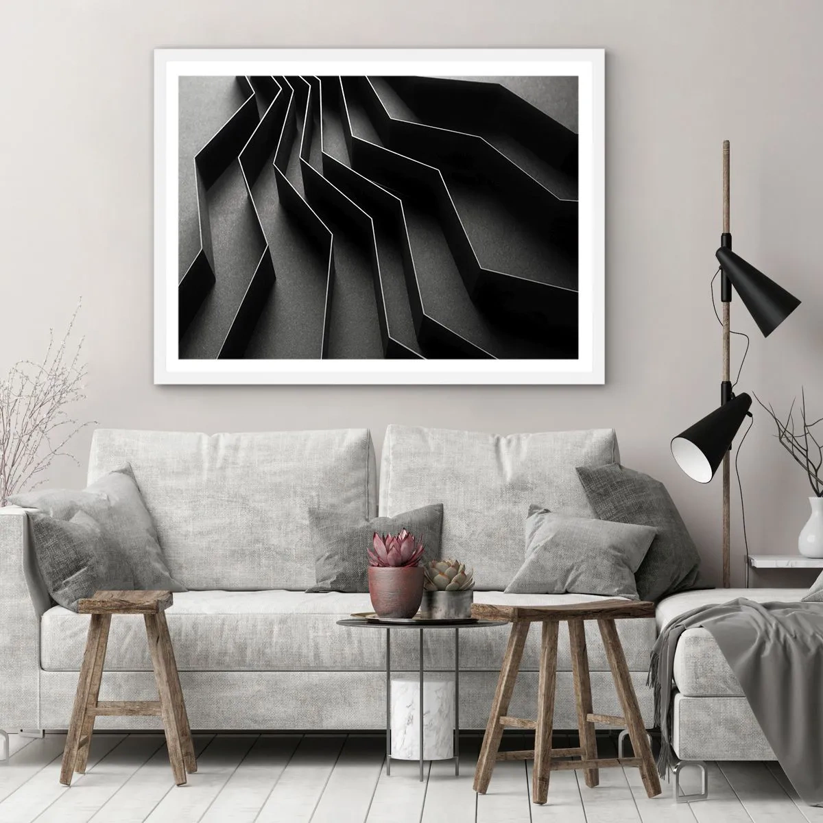 Plagát v bielom ráme - Priestorový poriadok - 100x70 cm