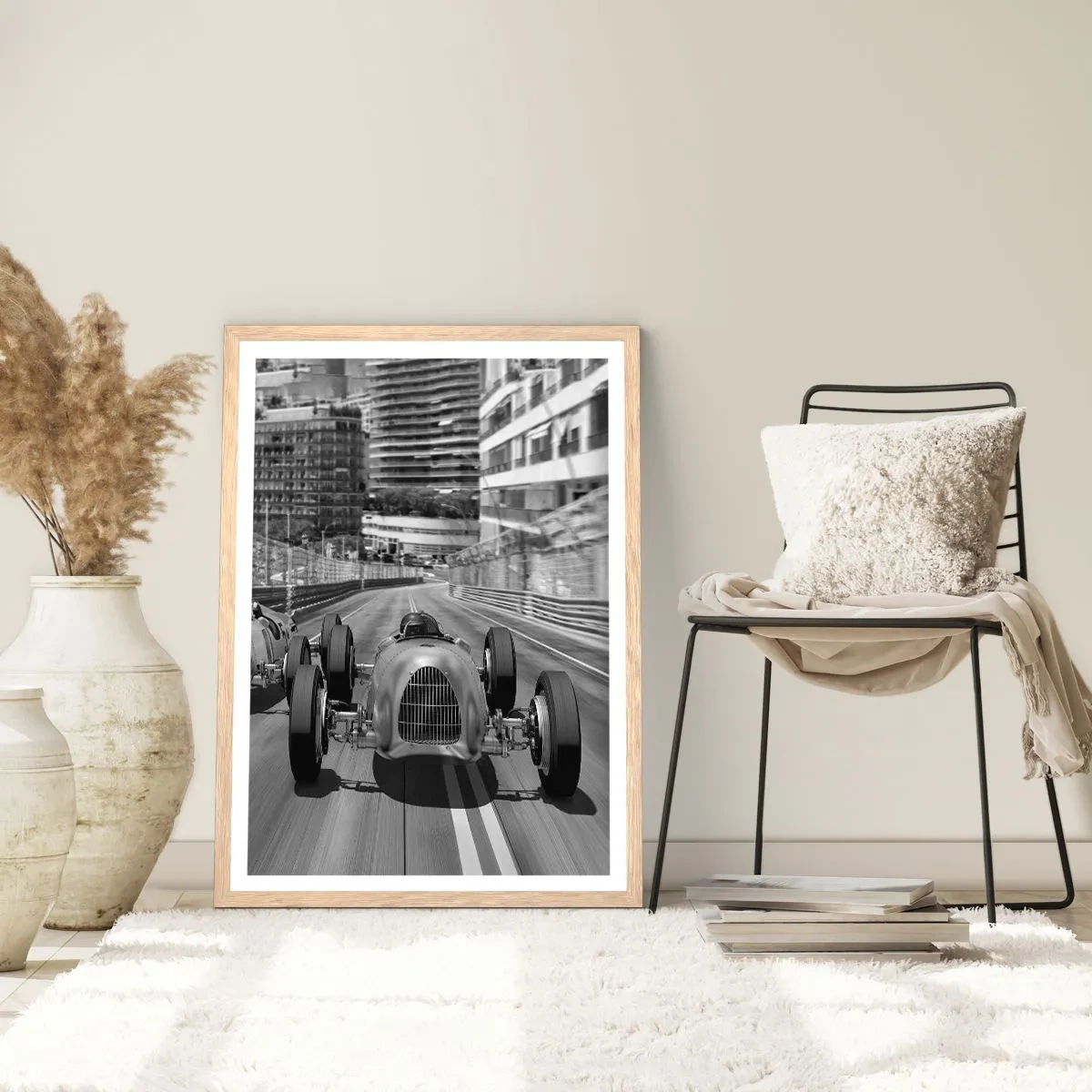 Plagát v ráme zo svetlého duba - Kedysi dávno v Monte Carle - 70x100 cm