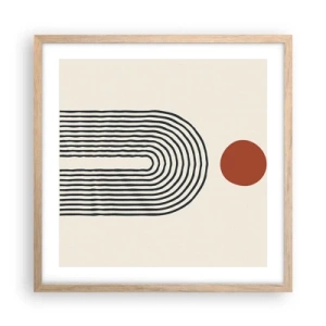Plagát v ráme zo svetlého duba - Magnetizmus tvarov a farieb - 50x50 cm