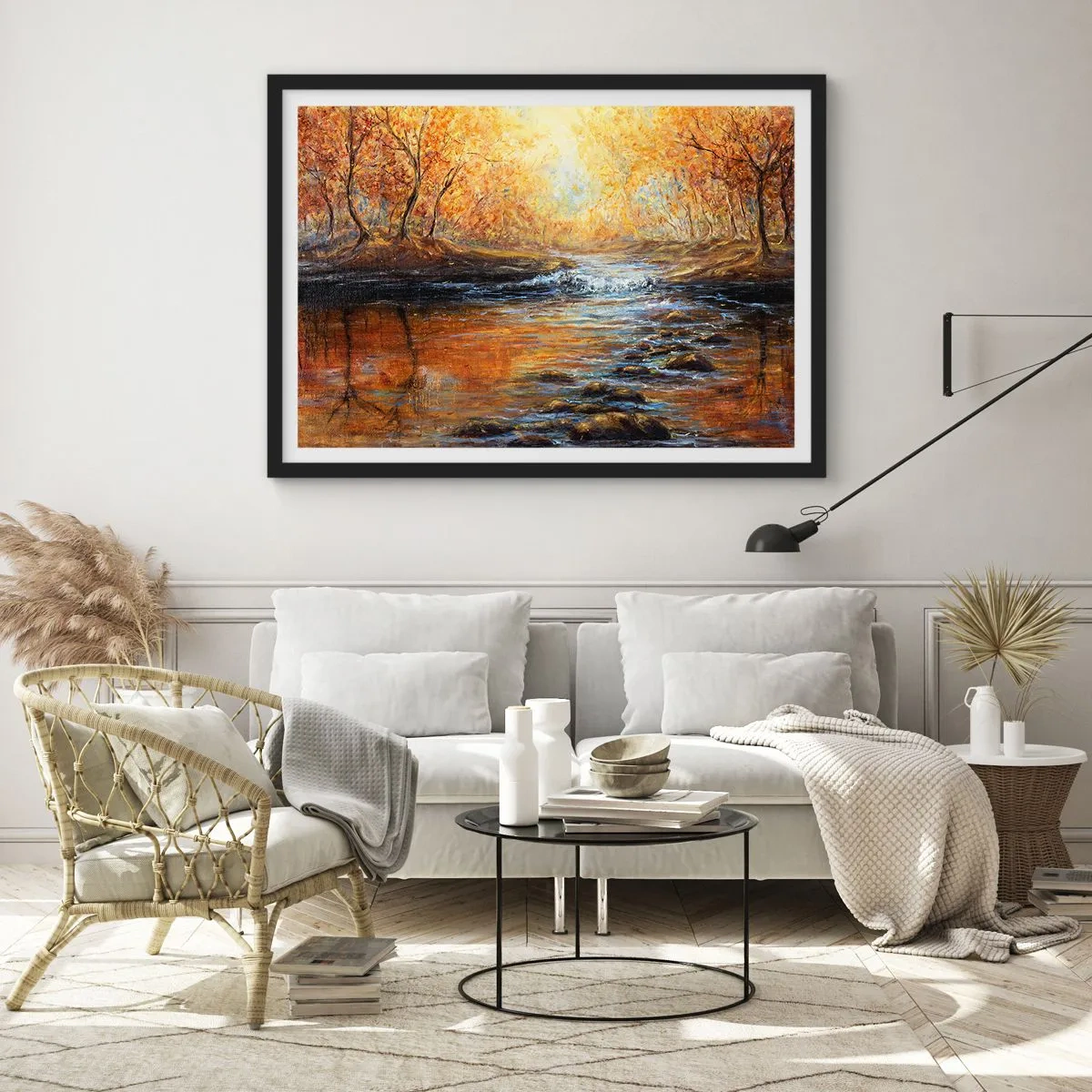 Plagát v čiernom ráme - Zlatý potok - 50x40 cm