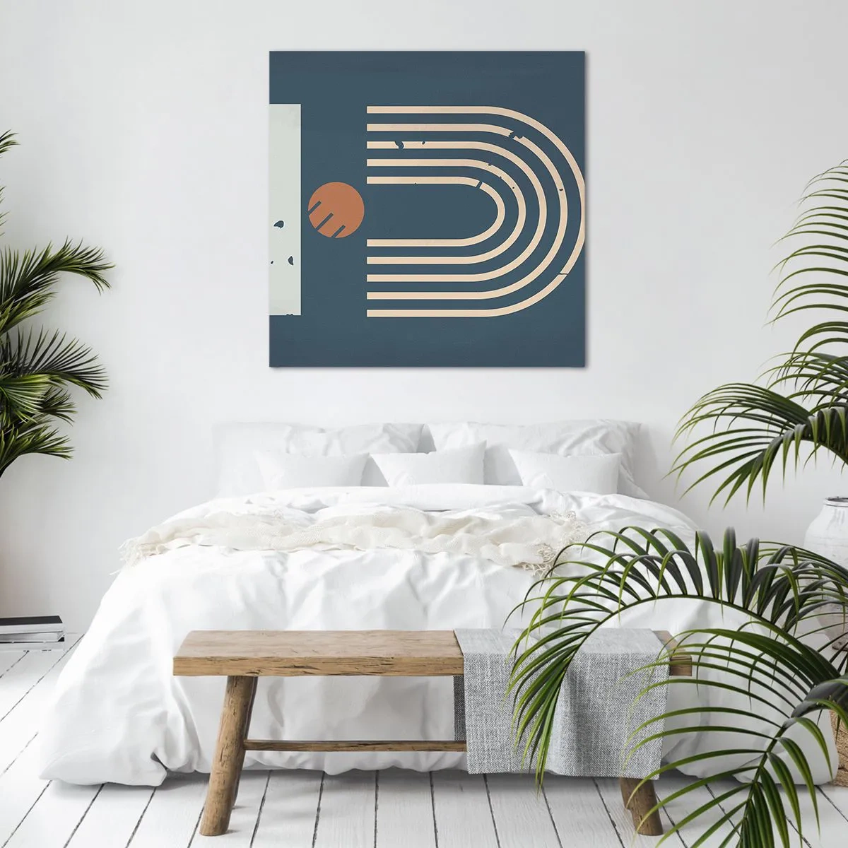 Obraz na plátne - Geometria v námorníckej modrej - 50x50 cm