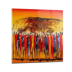 Obraz na skle - Tam, tam, tam, tam idú - 30x30 cm