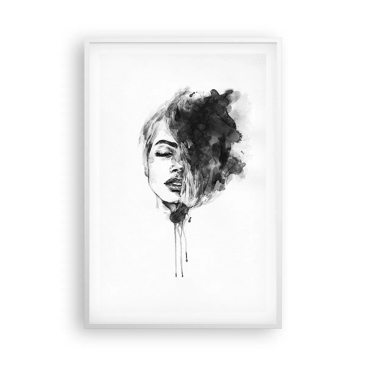 Plagát v bielom ráme - O čom sníva dievča - 61x91 cm