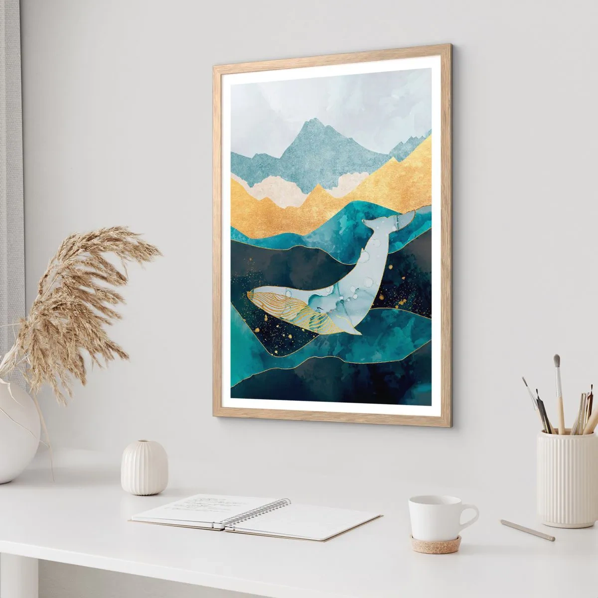 Plagát v ráme zo svetlého duba - Chladná krása severu - 61x91 cm