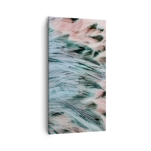 Obraz na plátne - Zafírovo ružové páperie - 55x100 cm