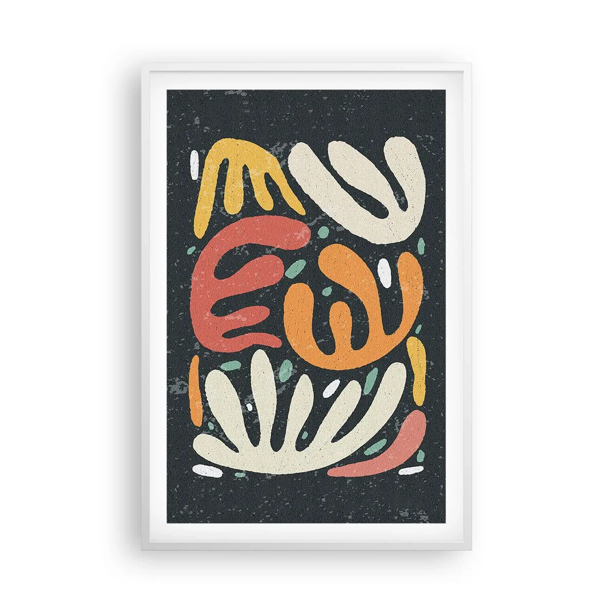 Plagát v bielom ráme - Kompozícia – hneď ťa chytím - 61x91 cm