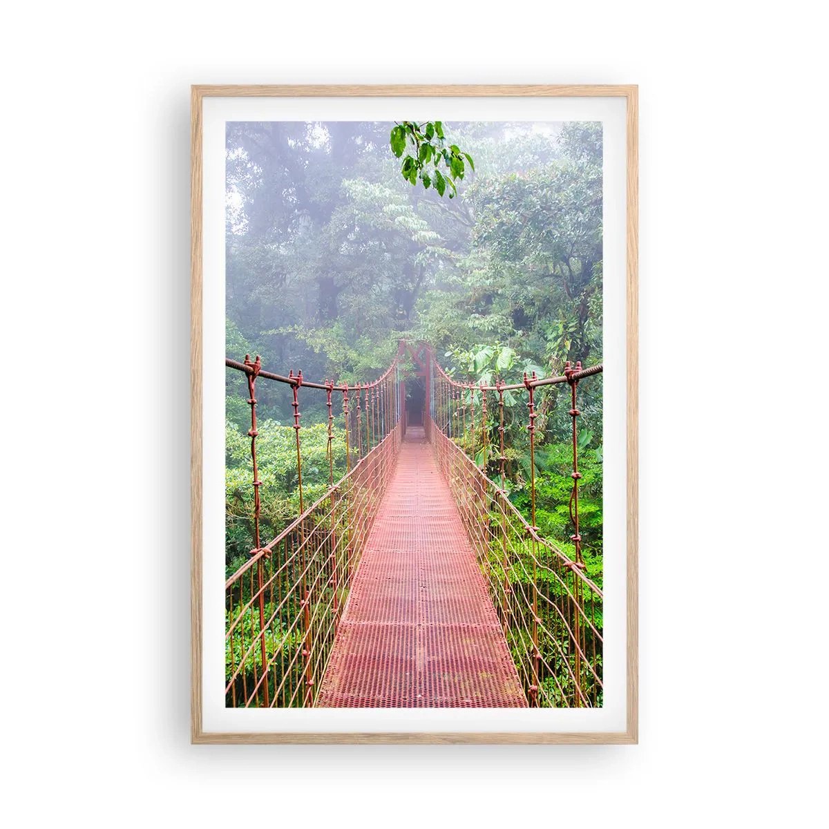 Plagát v ráme zo svetlého duba - Zavesený nad korunami - 61x91 cm
