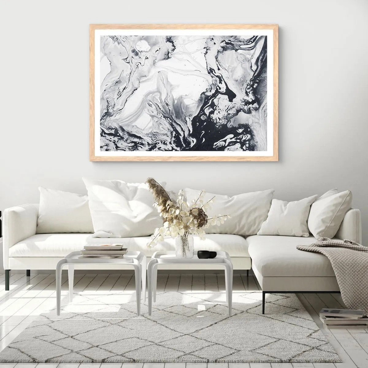 Plagát v ráme zo svetlého duba - Zemské vnútro - 100x70 cm