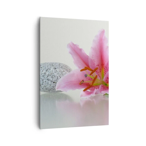 Obraz na plátne - Štúdia v ružovej, šedej a bielej - 70x100 cm