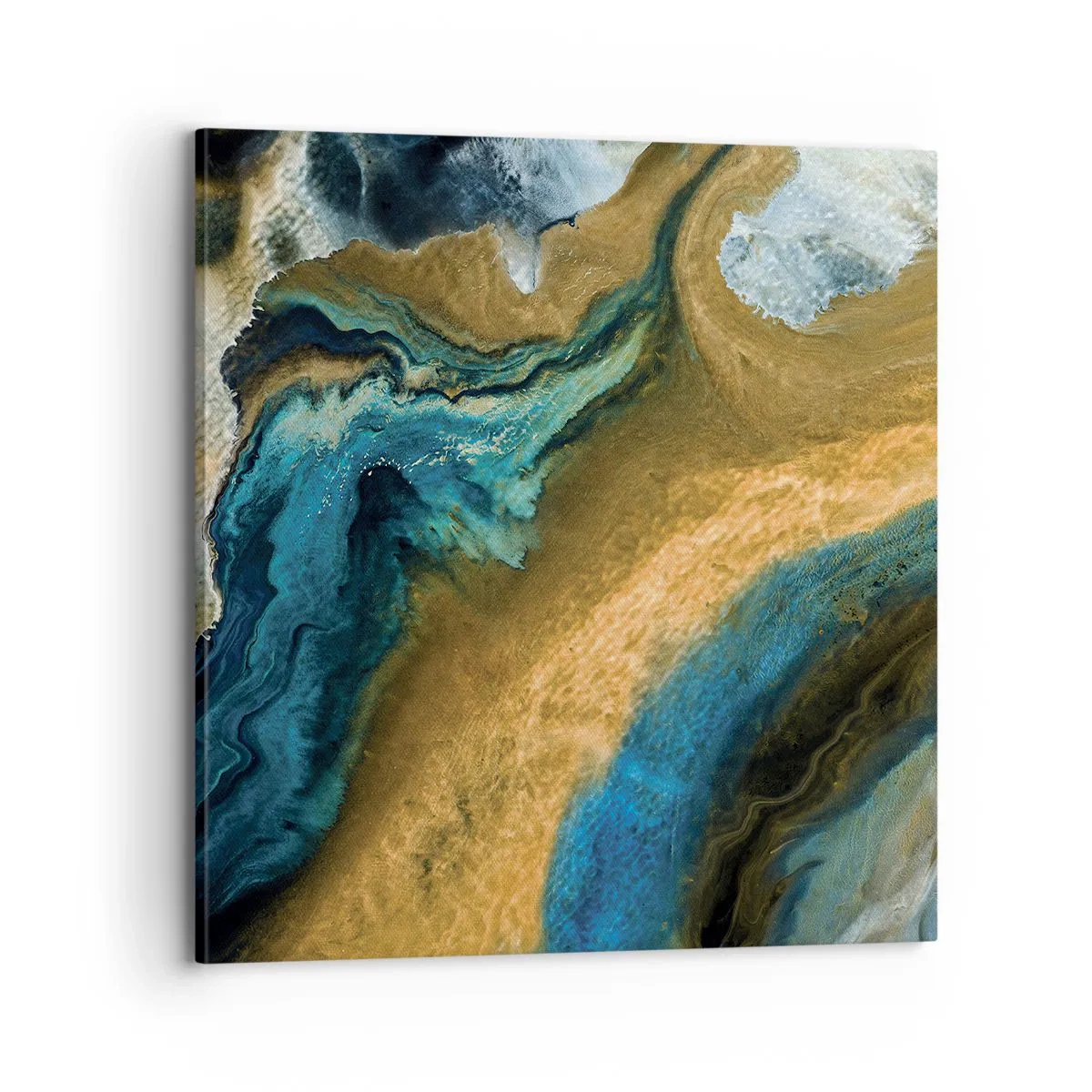 Obraz na plátne - Modrá – žltá – vzájomné vplyvy - 70x70 cm