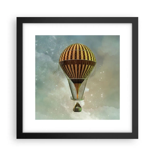 Plagát v čiernom ráme - Priekopnícke lety - 30x30 cm
