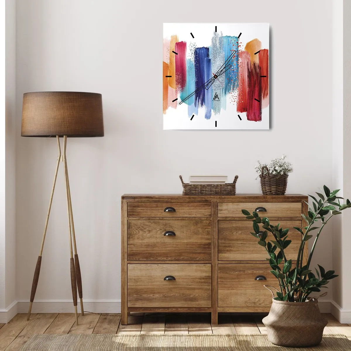 Nástenné hodiny - Hore a dole - 30x30 cm