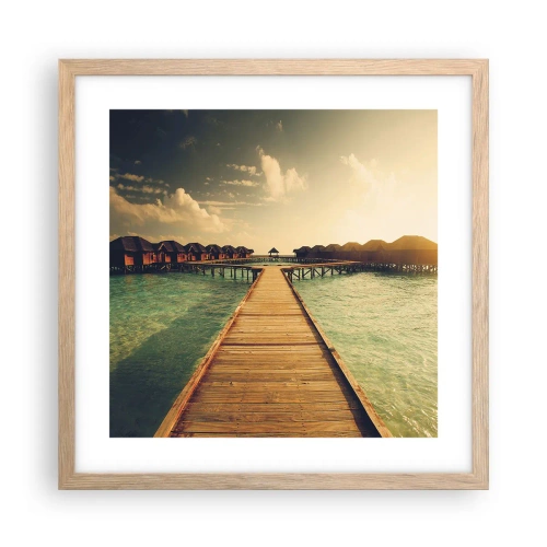 Plagát v ráme zo svetlého duba - Vrelé pozvanie - 40x40 cm