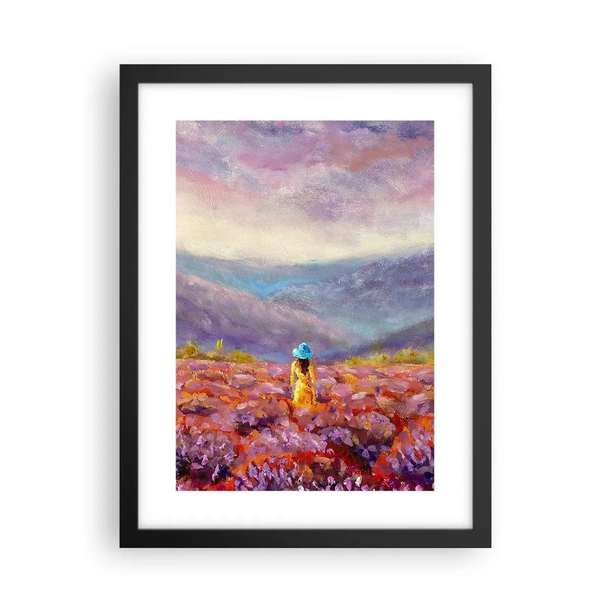 Plagát v čiernom ráme - V levanduľovom svete - 30x40 cm