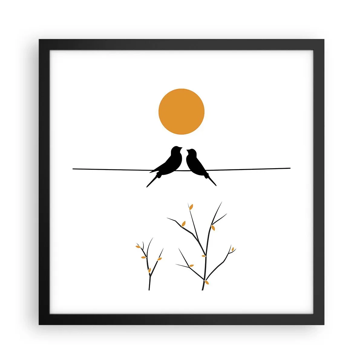 Plagát v čiernom ráme - Slávičí večer - 40x40 cm
