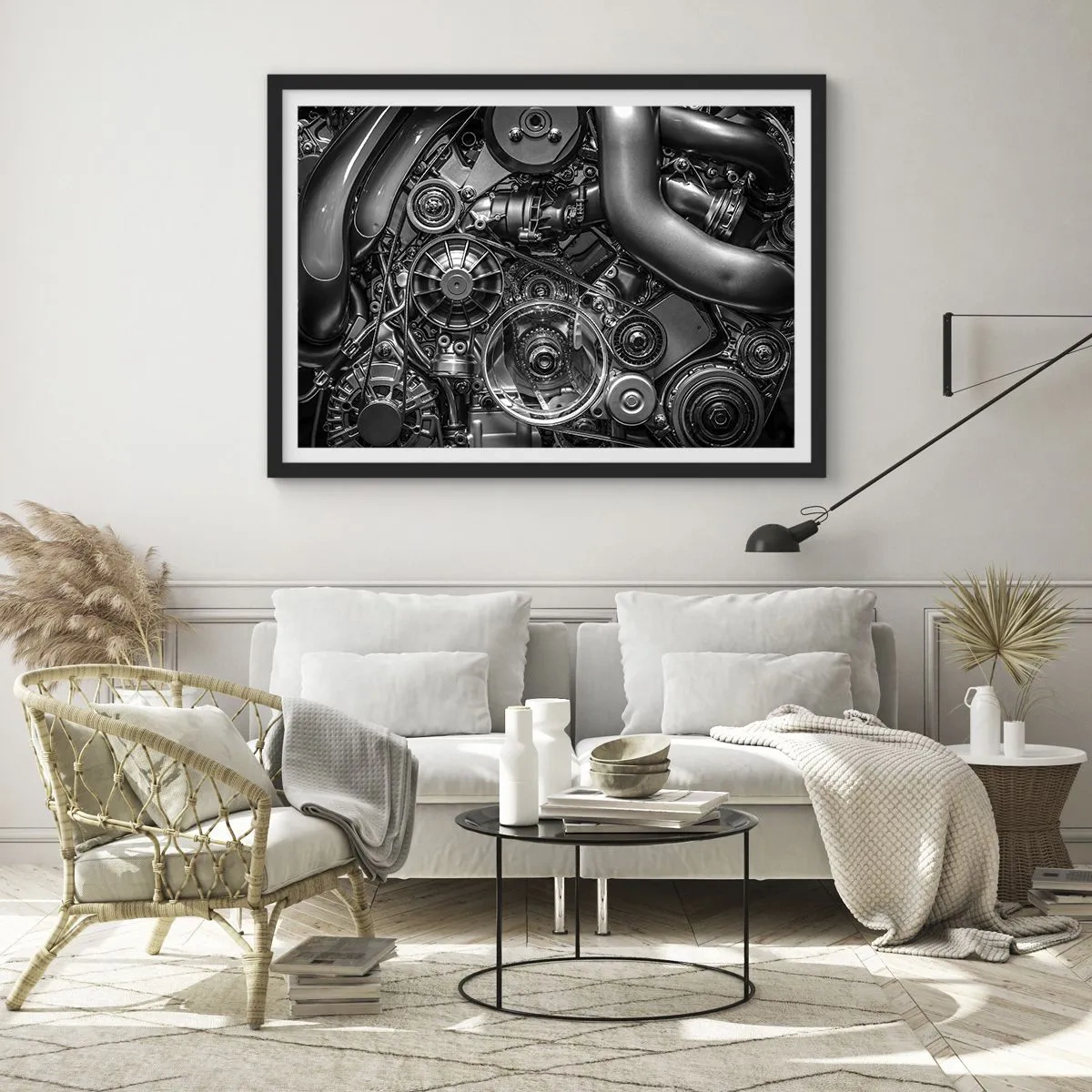 Plagát v čiernom ráme - Poézia mechaniky - 91x61 cm