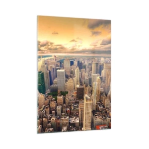 Obraz na skle - Pozlátené Metropolis - 50x70 cm