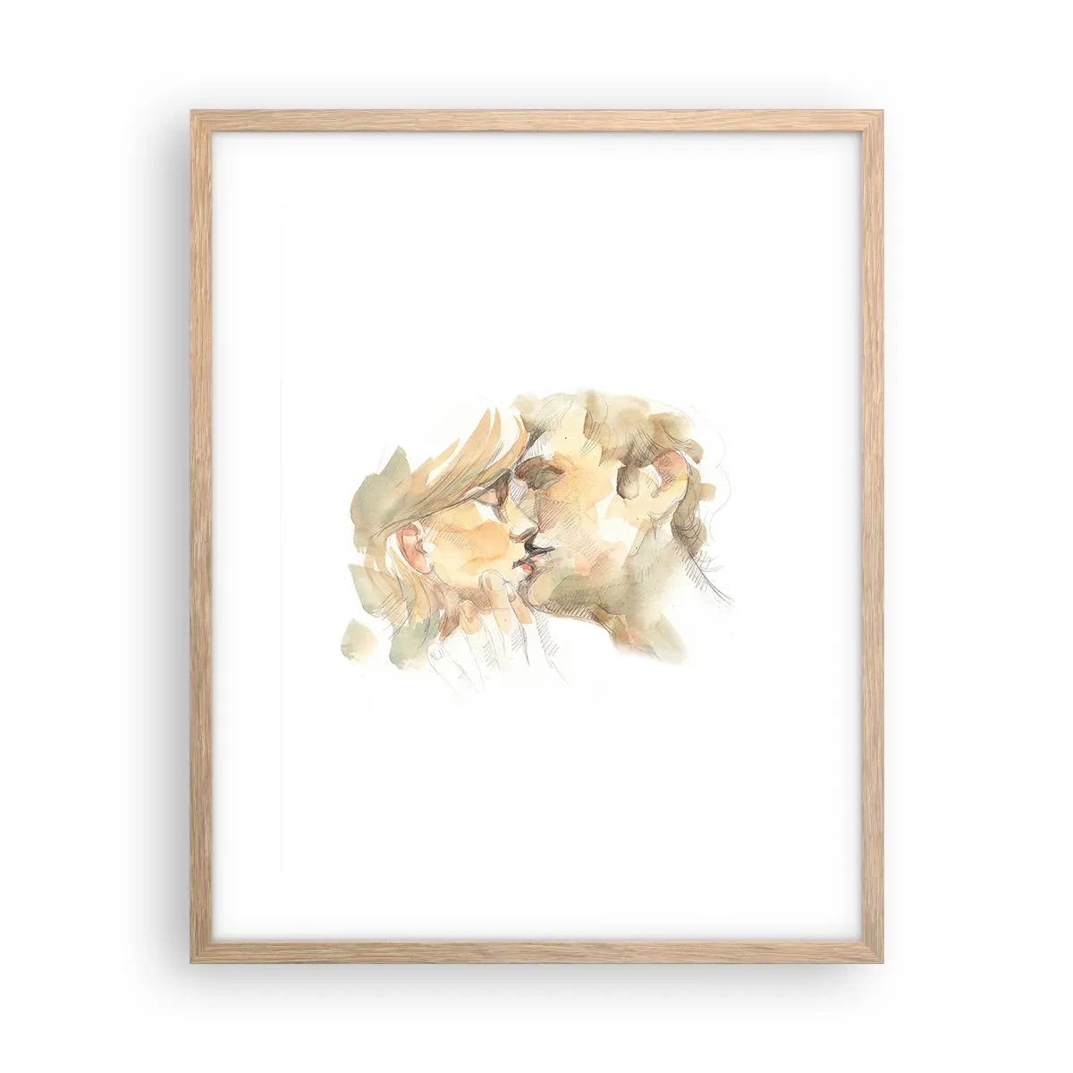 Plagát v ráme zo svetlého duba - Nájdená polovica? - 40x50 cm